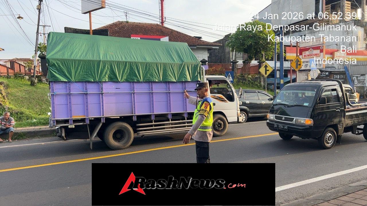 Strong Point Polsek Selemadeg di simpang Pasar Bajera, cegah terjadinya fatalitas pagi hari