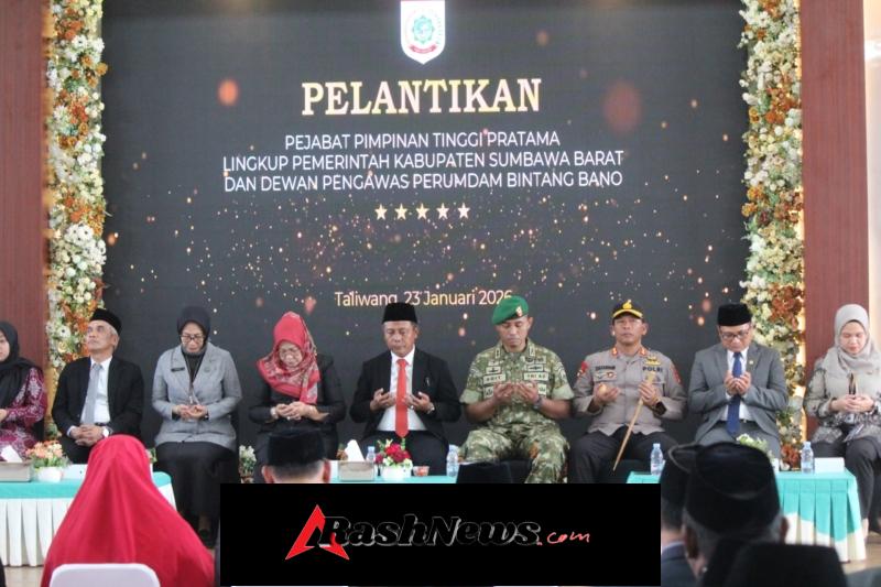 Kehadiran Dandim 1628/SB Warnai Pelantikan Pejabat Manajerial Kabupaten Sumbawa Barat