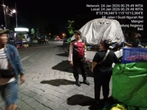 Aktivitas Pasar Mulai Ramai, Polsek Mengwi Laksanakan Patroli dialogis Sampaikan Imbauan Kamtibmas