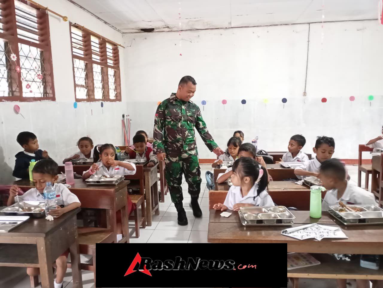 TNI AD Hadir untuk Generasi Sehat, Babinsa Dampingi Makan Bergizi Gratis di Kelurahan Madawat