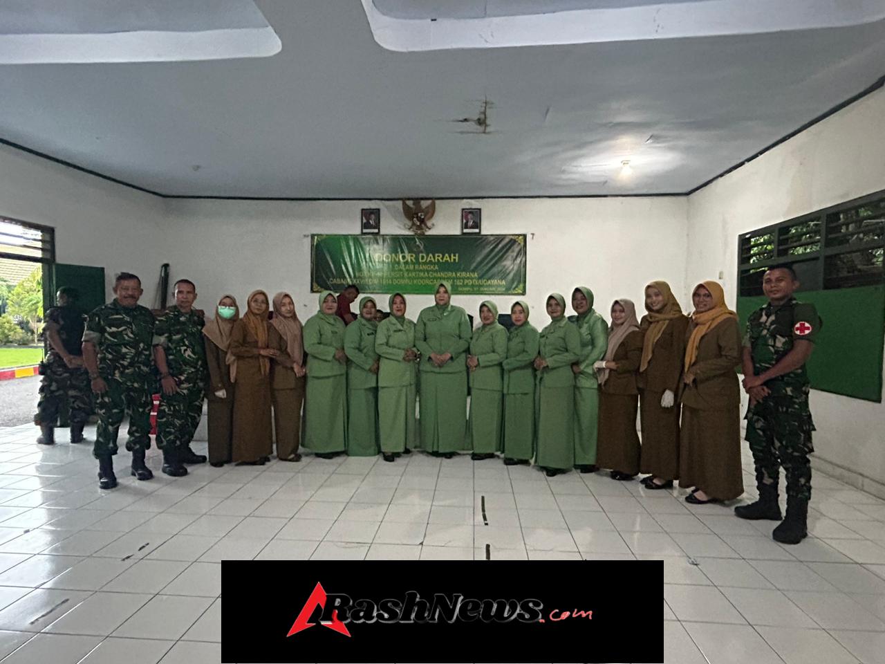 Peringati HUT Ke-80, Persit KCK Cabang XXVIII Dim Dompu Gelar Aksi Donor Darah