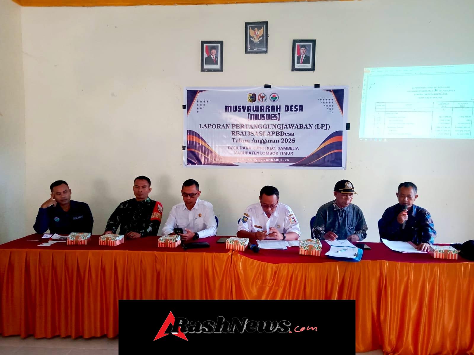 Babinsa Koramil Sambelia Hadiri Musdes Pertanggungjawaban Anggaran, Dorong Akuntabilitas dan Partisipasi Warga