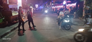 Tak Henti Patroli  Polsek Kuta Utara Tingkatkan Keamanan Di Jalan Batu Mejan Canggu