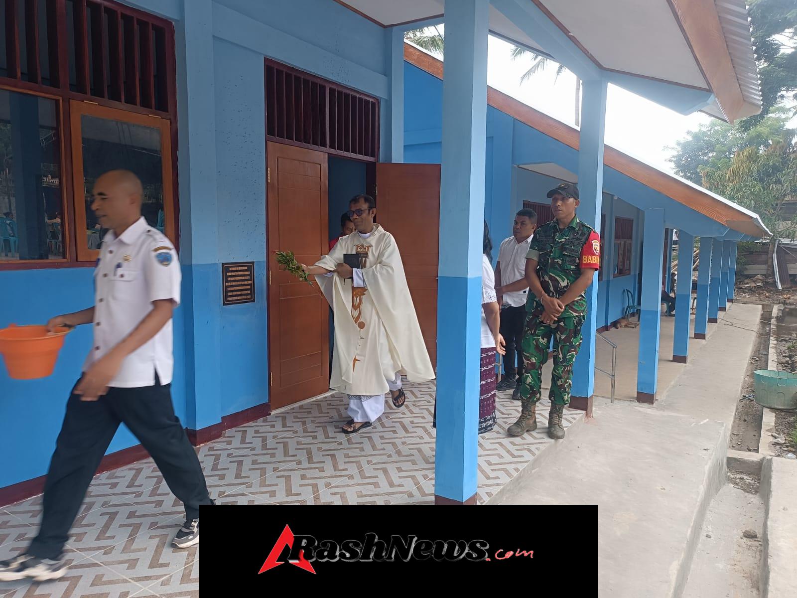 Babinsa Posramil Nangaroro Hadiri Peresmian Gedung Sekolah SMPN 3 Satap