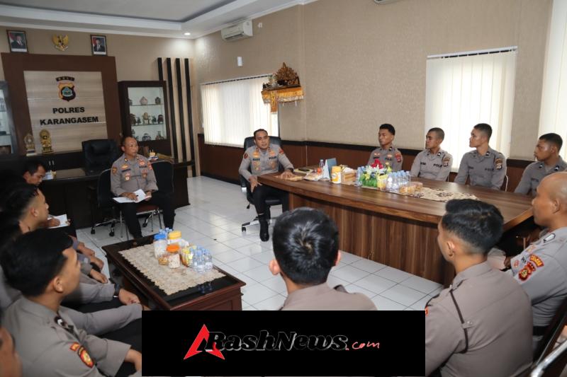 Terima Personel Baru, Kapolres Karangasem Tekankan Disiplin dan Loyalitas pada Bintara Remaja