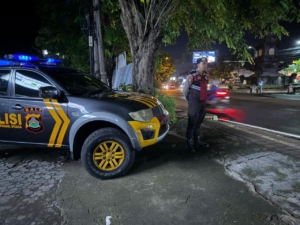 Blue Light Patrol Polsek Denpasar Utara Jaga Kamtibmas Tetap Kondusif di Waktu Subuh