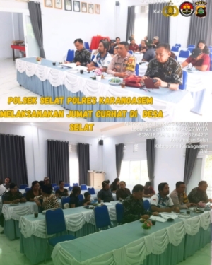 Kapolsek Selat melaksanakan giat Jumat Curhat sambangi Tokoh Masyarakat.