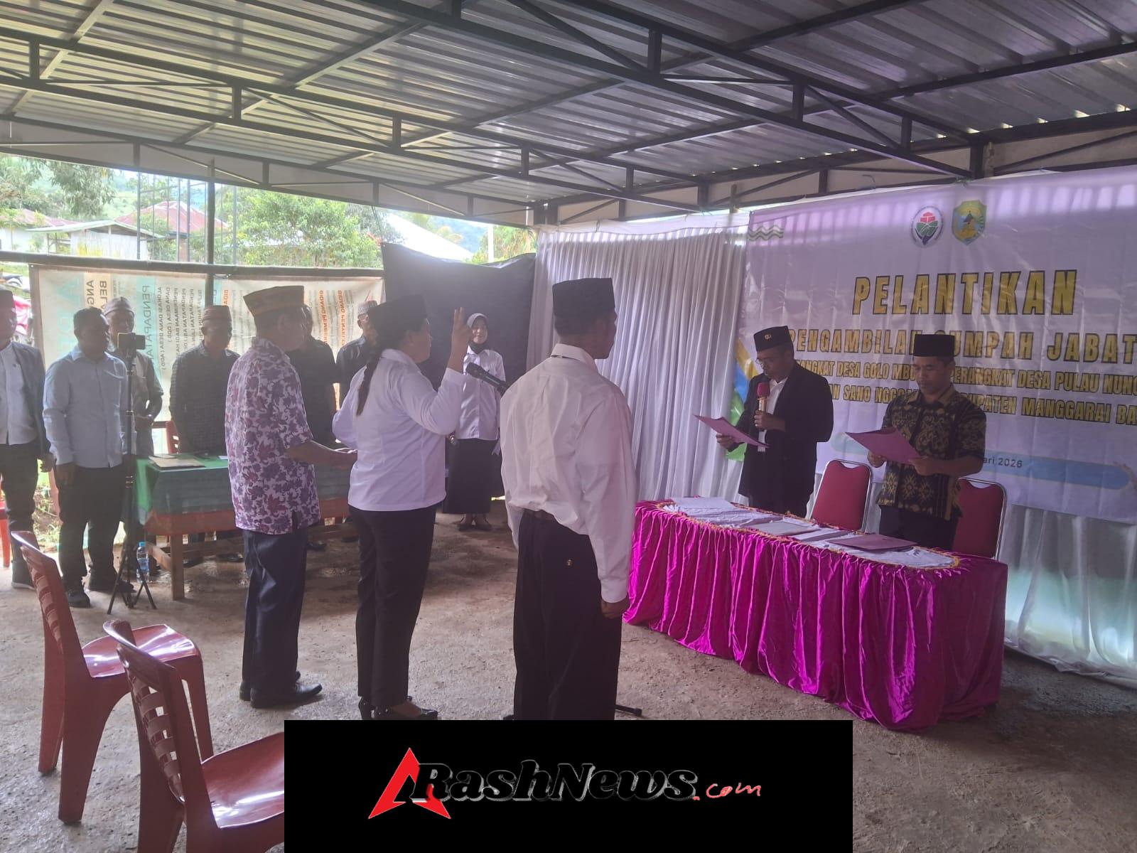 Pengambilan Sumpah Jabatan Perangkat Desa Golo Mbu dan Pulau Nuncung Berlangsung Tertib