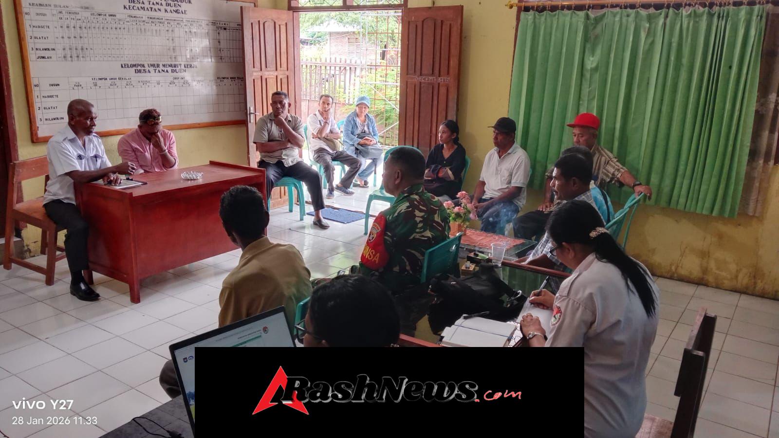 Pemdes dan Lembaga Adat Tana Duen Teken BA Penyerahan Lokasi KDMP