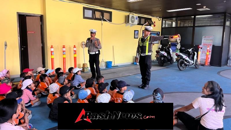 Ceria dan Edukatif, Polsanak Sat Lantas Polres Badung Bersama TK Sila Kumara