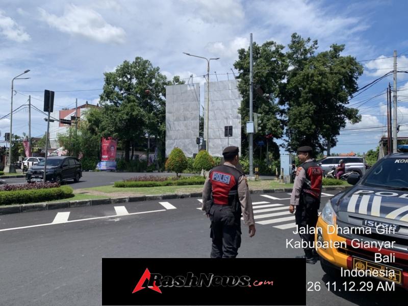 Patroli Terpadu Sat Samapta Polres Gianyar Jaga Kamtibmas di Simpang Dharmagiri