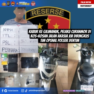Kabur ke Gilimanuk, Pelaku Curanmor di Kos-kosan Jalan Akasia XVI Diringkus Tim Opsnal Polsek Dentim