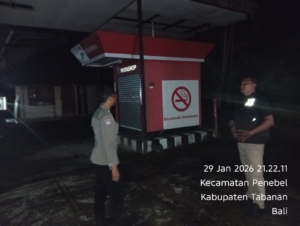 Cegah terjadinya Kriminalitas pada malam hari, Polsek Penebel laksanakan Patroli Blue Light