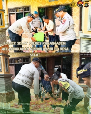 Minggu Kasih Polsek Selat dilaksanakan di BD. Lusuh Desa Peringsari, Kec. Selat.