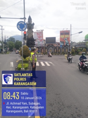 Personil Lantas Laksanakan Gatur Pagi Demi Ketertiban Dan Kelancaran Arus Lalin Di Ktl 1 Subagan