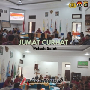 Kapolsek Selat melaksanakan giat Jumat Curhat sambangi Masyarakat Desa Muncan.