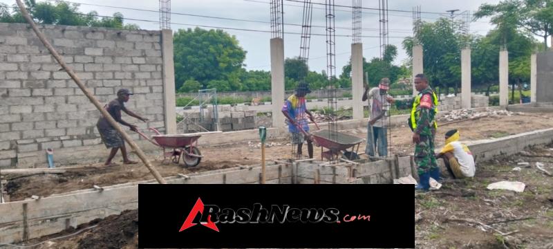 Sinergi TNI dan Masyarakat, Babinsa Monitoring Pembangunan Koperasi Desa Merah Putih