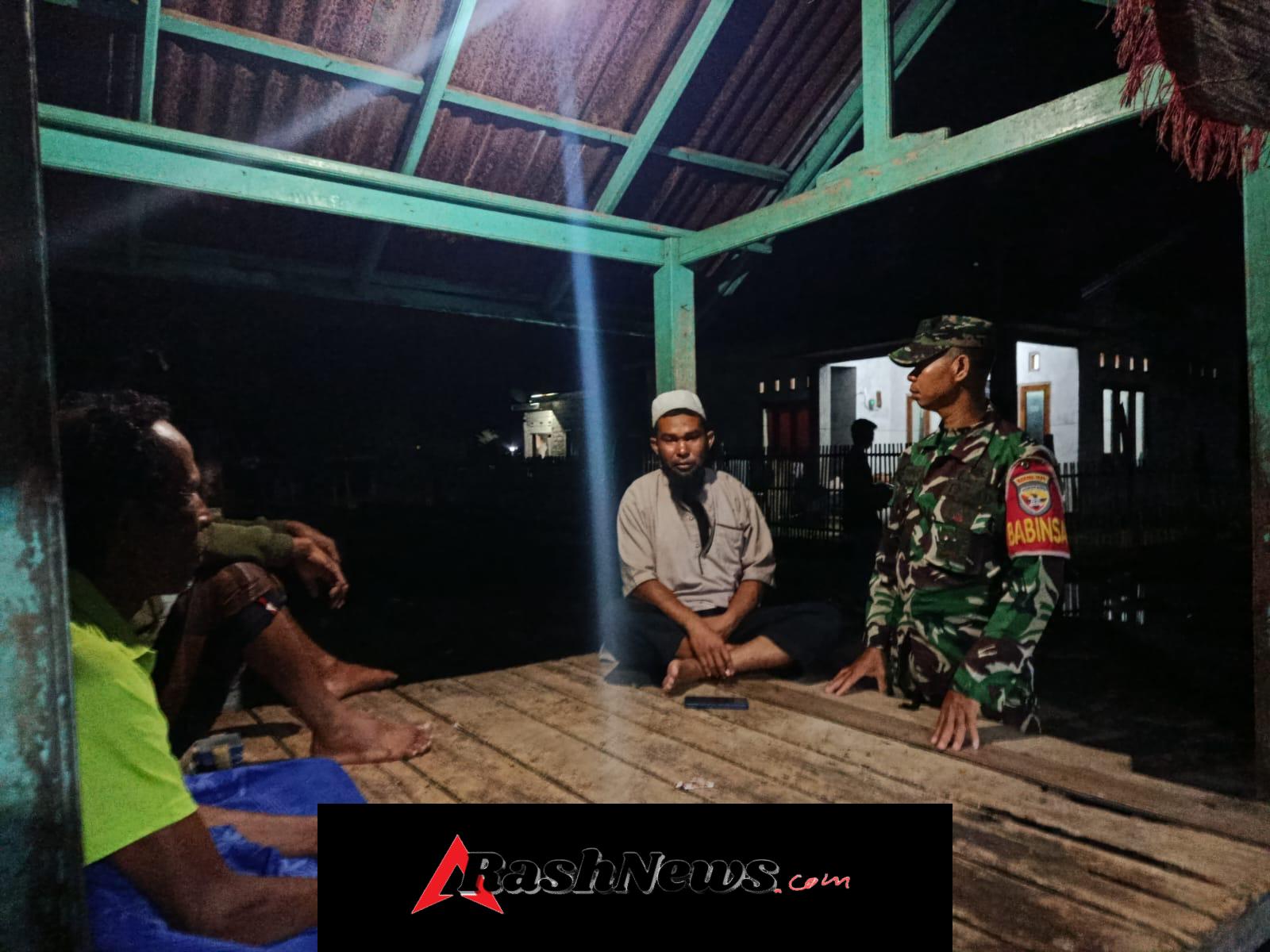 Patroli Ronda Malam, Babinsa Himbau Warga Jaga Ketertiban Lingkungan