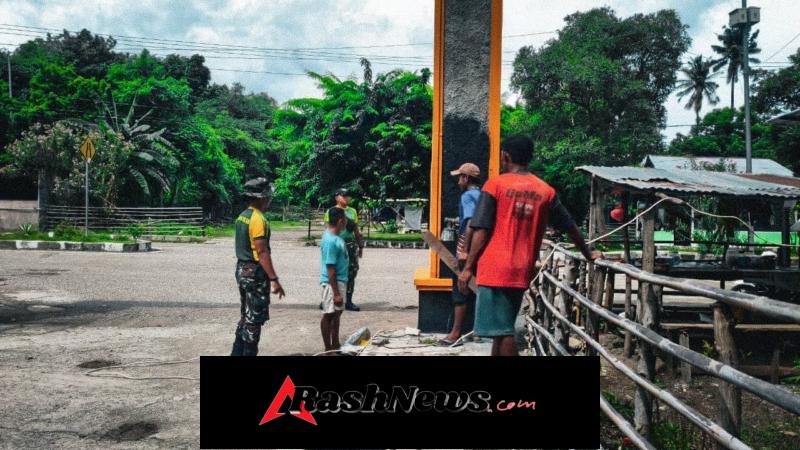 Karya Bakti di Gereja Wini Oleh Satgas Pamtas Yonarhanud 2 Kostrad