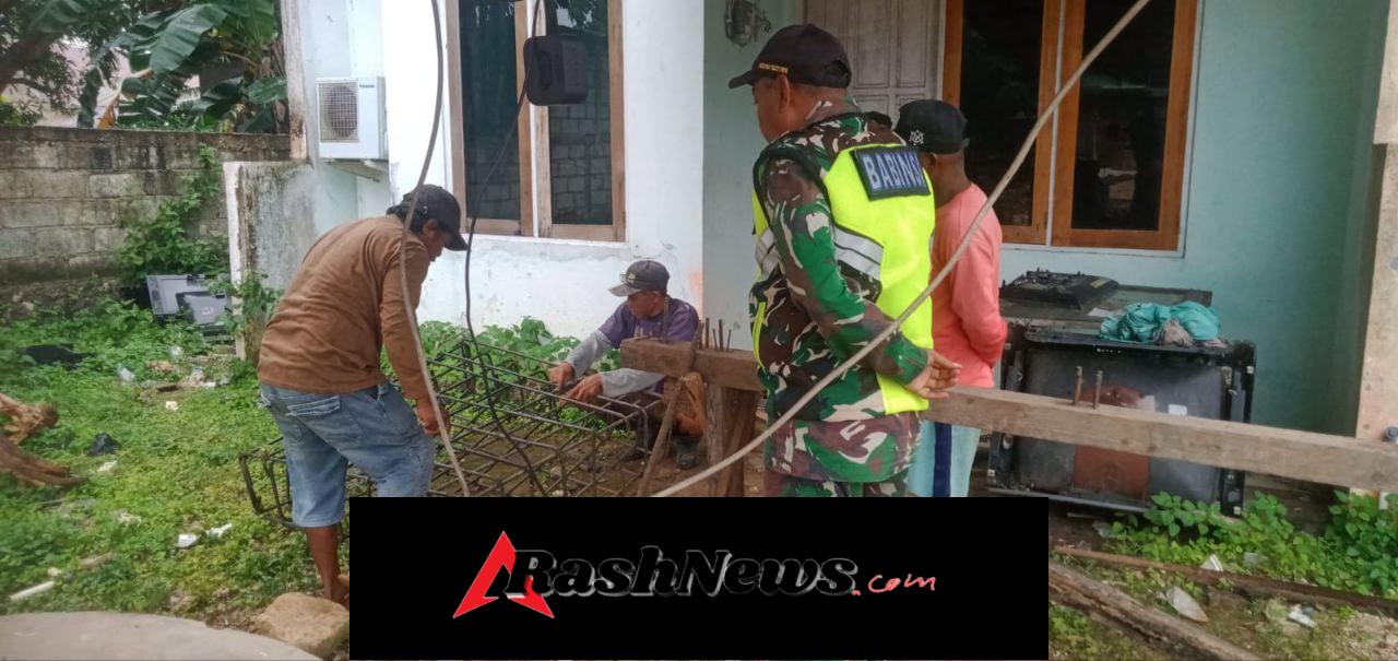 Babinsa Awasi Progres Pembesian Pondasi Koperasi Merah Putih di Mokdale