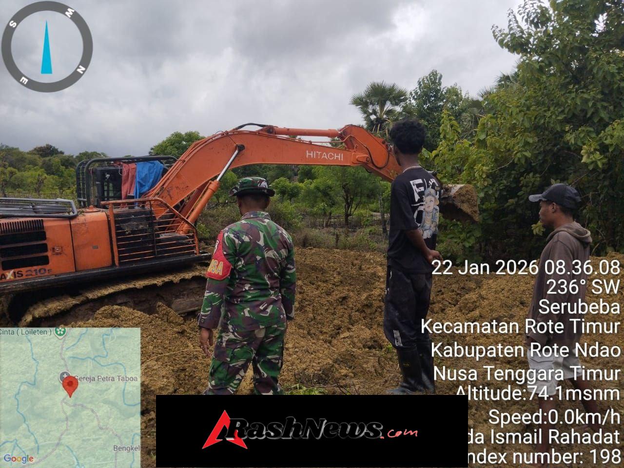 Pematangan Lahan KDKMP Desa Serubeba Dipantau Langsung Babinsa Pantai Baru