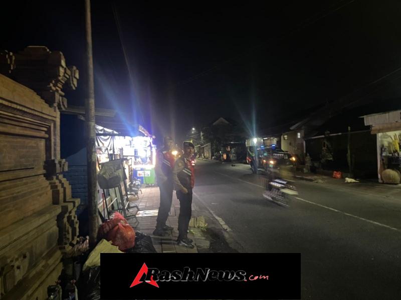 Cegah Jambret Unit Samapta Polsek Kuta Utara Patroli Hingga Subuh Di Jalan Kerobokan