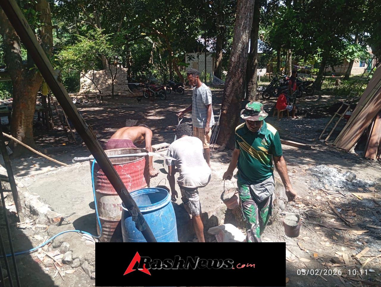 Rehab RTLH di Kelurahan Moru Berjalan Lancar, TNI Hadir Bantu Warga Kurang Mampu