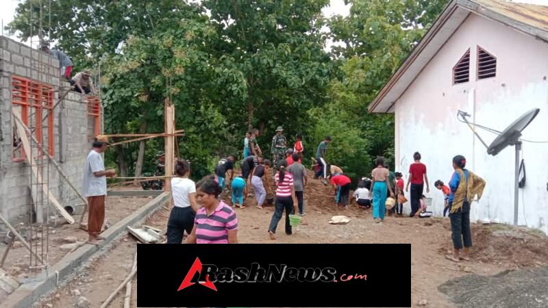 Aksi Nyata Generasi Muda Sukseskan TMMD Kodim 1618/TTU Percepat 4 Ruang Kelas Baru