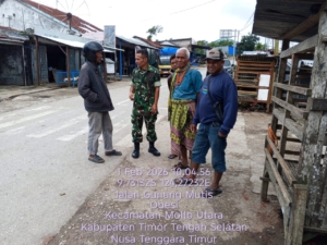 Angin Kencang dan Hujan Lebat, TNI Himbau Warga Mollo Utara Tingkatkan Kewaspadaan.