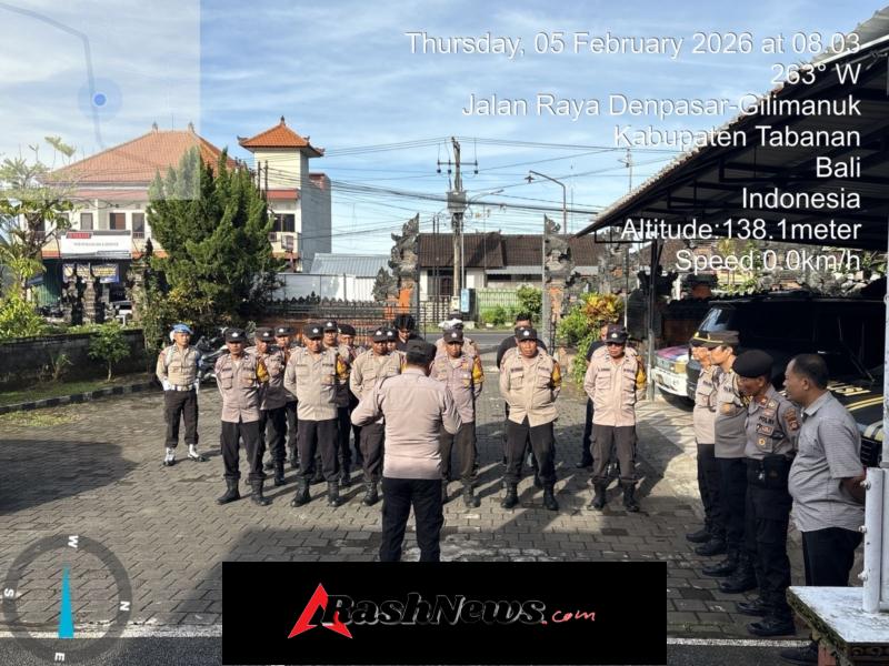 Kapolsek Kerambitan Sampaikan Arahan dan Penekanan Pimpinan pada Apel Jam Pimpinan