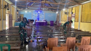 Sentuhan Prajurit Yonarmed 12 Kostrad Hadirkan Kenyamanan di Kapela St. Yosep Metamauk