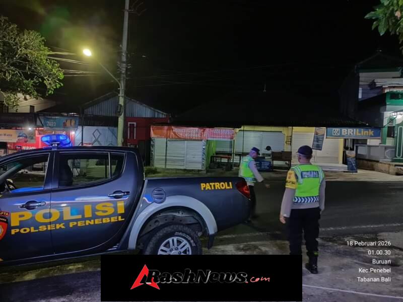 Antisipasi Gangguan Kamtibmas Polsek Penebel Patroli Subuh