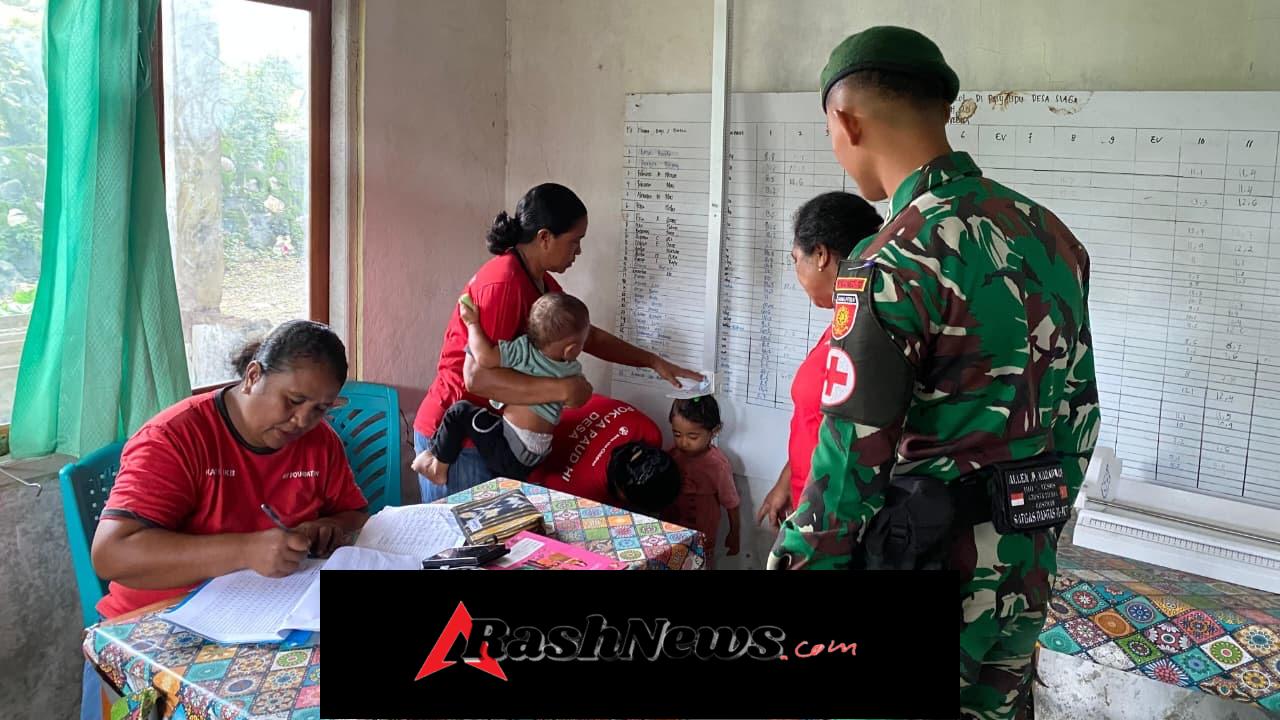 Satgas Yonarmed 12 Kostrad Hadir Jaga Tumbuh Kembang Anak di Dafala