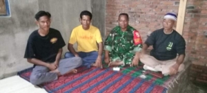 Ronda Malam di Sori Rewa, Babinsa dan Tokoh Masyarakat Jaga Ketertiban