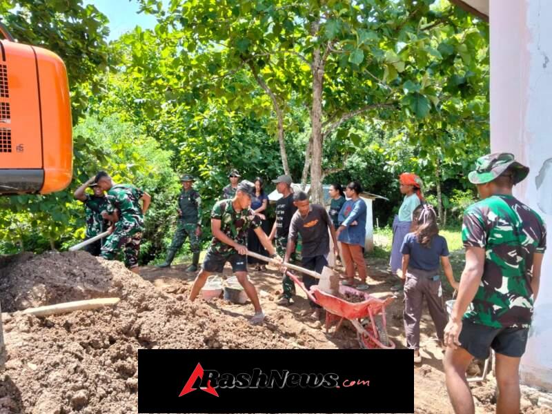 Di Perbatasan Negeri, Satgas TMMD Kodim 1618/TTU dan Masyarakat Bangun Masa Depan dengan Tangan Sendiri