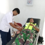 Babinsa Koramil 1627-03/Batutua Ikut Sukseskan Bakti Sosial Donor Darah HUT Persit di RSUD Baa