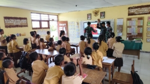 Cerdaskan Anak Bangsa, Satgas Pamtas Yonarhanud 2 Kostrad Dukung Gadik dan Bagi Buku
