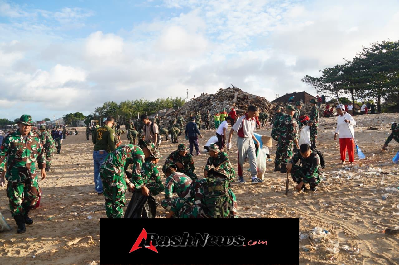 Karya Bakti Terpadu, Kodam IX/Udayana Gelar Aksi Serentak Bersama di Kedonganan-Kuta