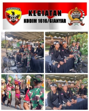 Babinsa Hadir di Tengah Umat, Pengamanan Ngening Piodalan Pura Sakenan Berlangsung Kondusif