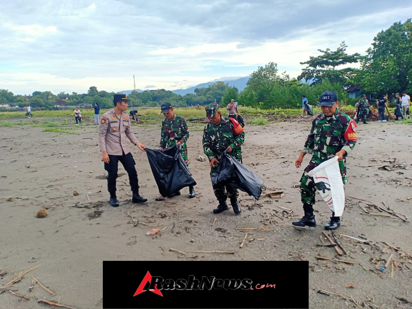 Sinergitas Tanpa Batas, Kodim 1617/Jembrana Bersama Instansi Terkait Gelar Gotong Royong Massal di Kawasan Wisata