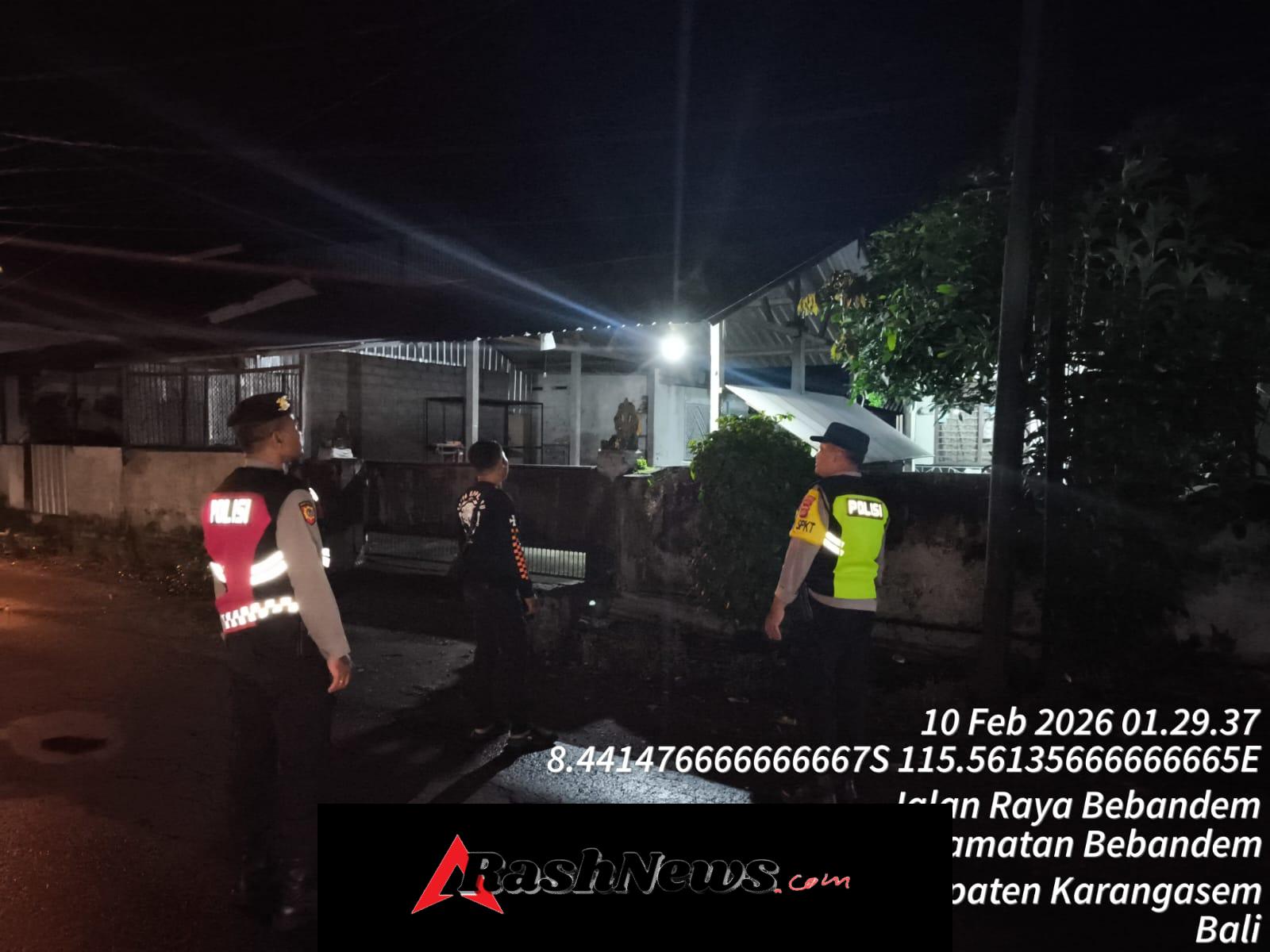 Jaga Kondusifitas Wilayah, Polsek Bebandem Intensifkan Blue Light Patrol di Jalur Utama dan Objek Vital