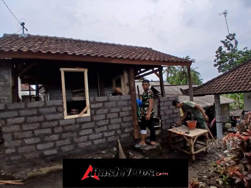 TMMD Kodim 1617/Jembrana Masuki Tahap Krusial, Pemasangan Kusen dan Tembok Rumah Warga Terus Dikebut.