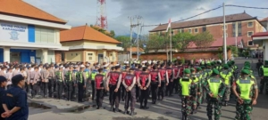 Kasdim 1623/Karangasem Hadiri Apel Siaga Kamtibmas Tahun 2026 di Lapangan Pesat Gatra Polres Karangasem