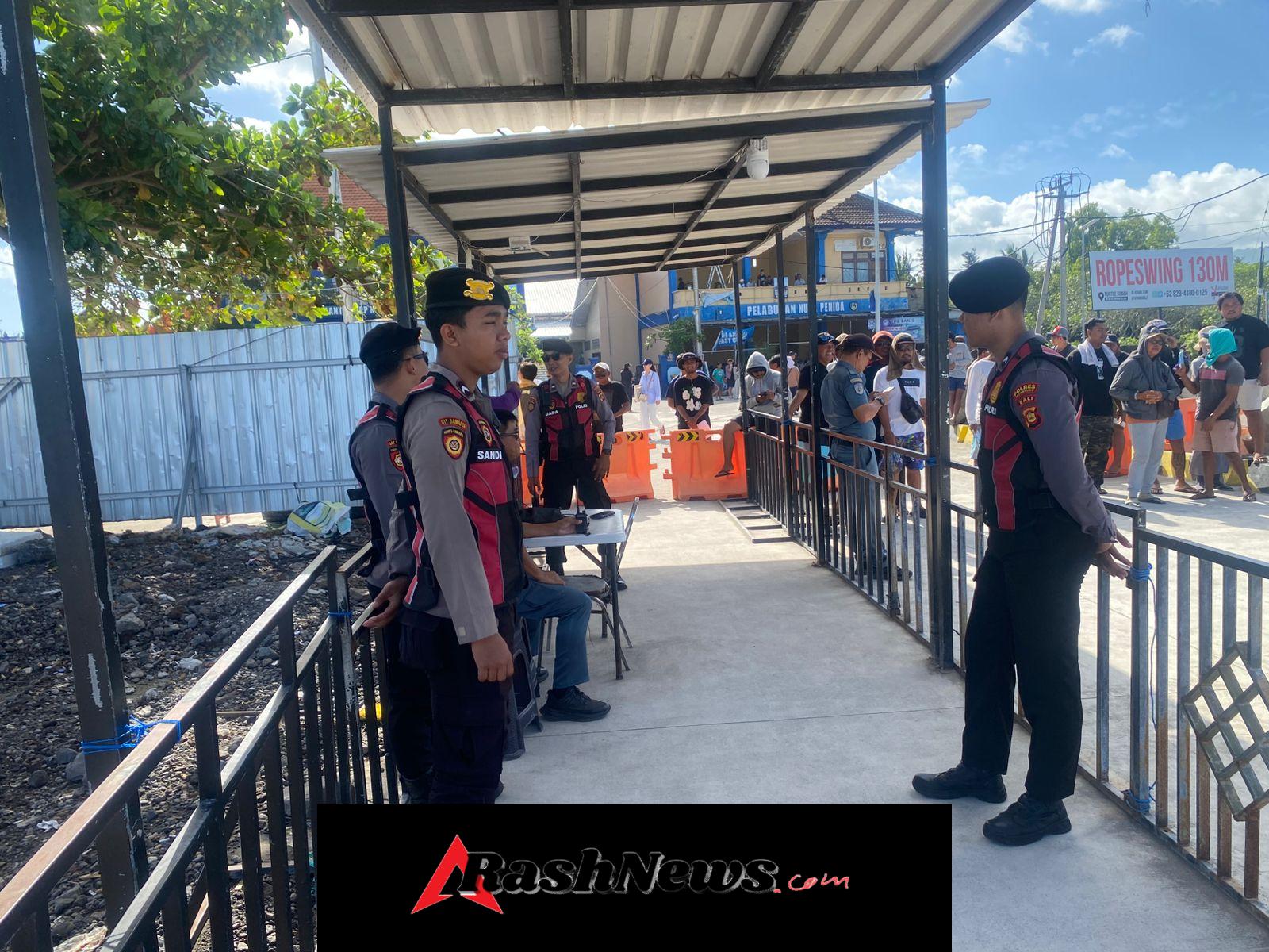 Polsek Nusa Penida Perketat Pengamanan Pelabuhan Banjar Nyuh.