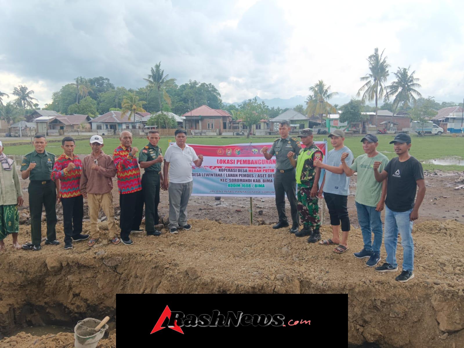 Kapten Inf Safrudin Hadiri Penggalian Pondasi dan Peletakan Batu Pertama Koperasi di Bima