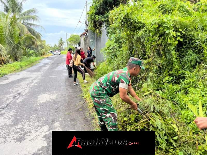 Aksi Nyata Babinsa Saba: Bersihkan Sampah, Pangkas Pohon, Jaga Keselamatan Pengguna Jalan
