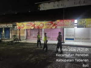 Cegah terjadinya Kriminalitas pada malam hari, Polsek Penebel laksanakan Patroli Blue Light