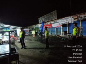 Cegah terjadinya Kriminalitas pada malam hari, Polsek Penebel laksanakan Patroli Blue Light