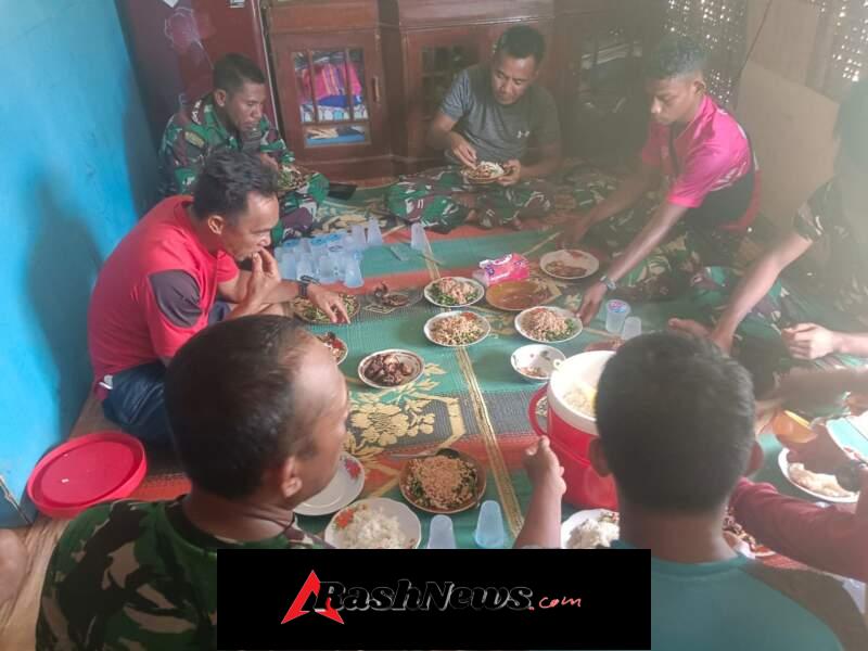 Kehangatan Kebersamaan Warnai Makan Siang Bersama TMMD ke-127 di Desa Tolouwi