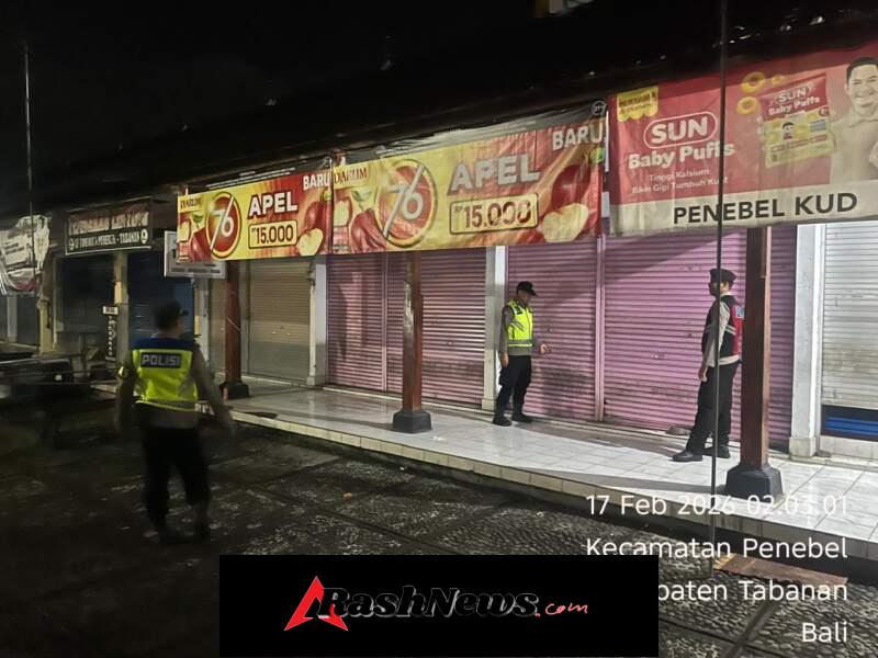 Antisipasi Gangguan Kamtibmas Polsek Penebel Patroli Subuh